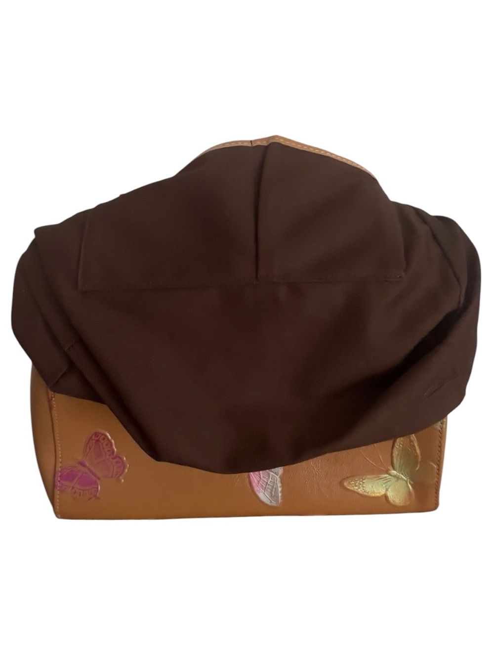 ArtsEye Genuine Leather Boston Bag in "Butterfly Apricot" Artsy Boho Festival - Picture 9 of 11